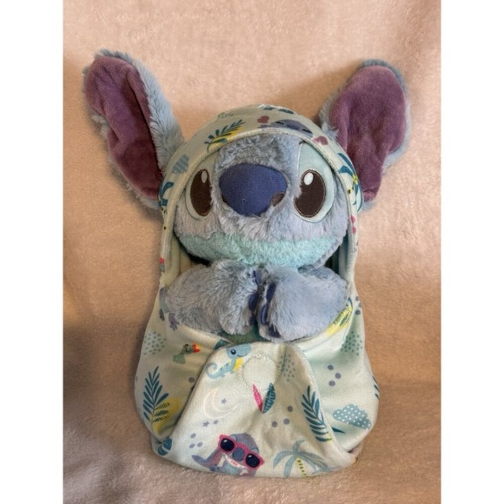 Disney Parks Babies Plush Lilo & Stitch Baby Stitch With Swaddle Blanket